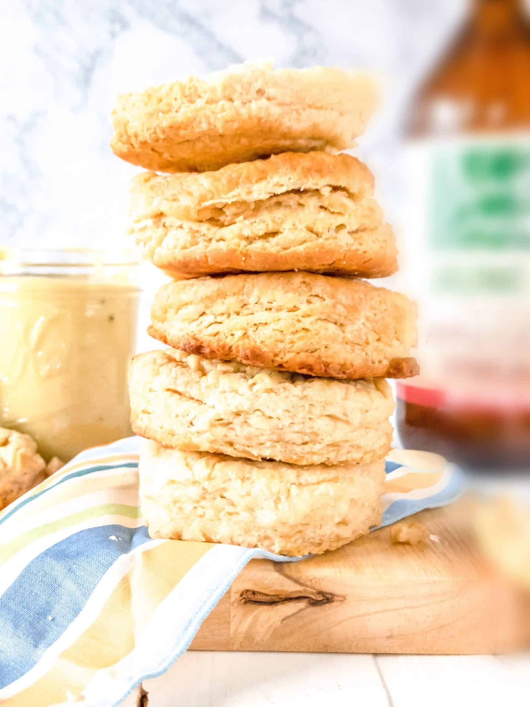 Vegan Biscuits stacked on a plate